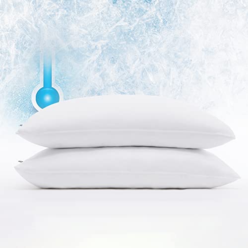 Serta Power Chill Kühlkissenschutz, schmutzabweisend und mit Reißverschluss, schützt Kissen vor Staub und Schmutz, Kingsize, Weiß, 2 Stück (1 Stück) von Serta
