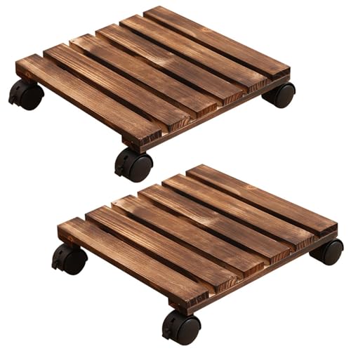 Sertay 2 Stück Pflanzenroller Rund Rollbrett, Rollbrett Pflanzen Blumenroller, Pflanzen Außen Rollbrett Rund, Topfuntersetzer Pflanzen Rollbretter, Geeignet für Drinnen, Draußen, Geschäft oder Garten von Sertay