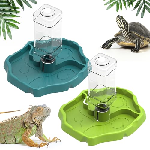 Sertay 2 Stück Reptilien Wasserspender, Reptilien Schildkröte Futternapf, Reptile Corner Hunting Bowl, Futternapf Reptilien, Geeignet für die Fütterung Kleiner Reptilien Wie Schildkröten, Eidechsen von Sertay