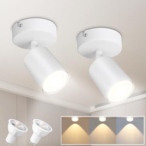 Seruno X 2er Set flammig LED Deckenstrahler Schwenkbar GU10 Weiß Deckenspots mit Glühbirne, Drehbare Spotlampe Modern Deckenlampe Spot für Küche, Wohnzimmer, Schlafzimmer Seruno X 2er Set flammig LED Deckenstrahler Schwenkbar GU10 Weiß Deckenspots mit Glühbirne, Drehbare Spotlampe Modern Deckenlampe Spot für Küche, Wohnzimmer, Schlafzimmer von Seruno X