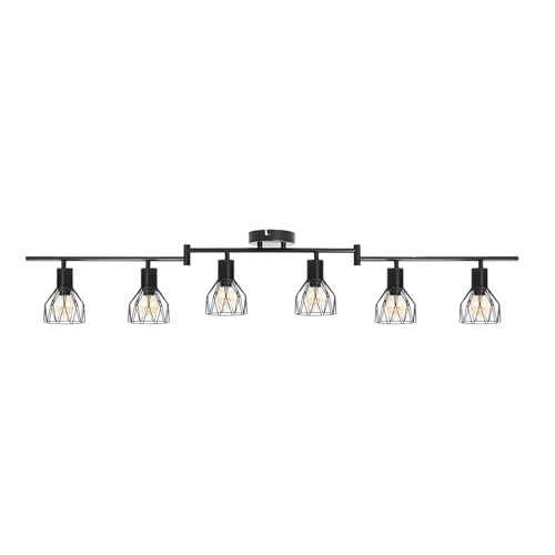 Seruno X 6-Flammig LED Deckenstrahler Schwenkbar 360° Deckenleuchte E14 Schwarz Spot Deckenlampe Individuell einstellbar, Wandstrahler Hochwertiges Metall für Küche Wohnzimmer Schlafzimmer von Seruno X