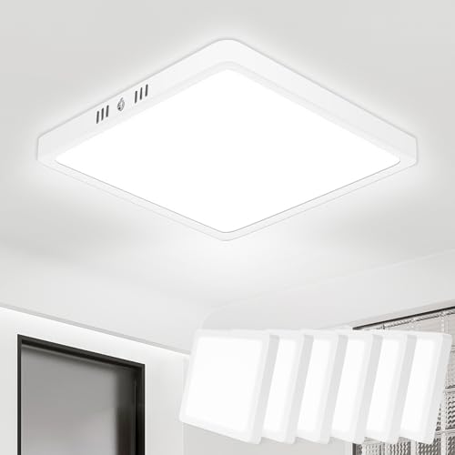 Seruno X Deckenlampe LED Deckenleuchte Flach 18W 6500K 1800LM IP44 Wasserfest Quadrat Modern Schlicht LED Lampe Dünn für Wohnzimmer Küche Schlafzimmer Badezimmer Flur Balkon Keller, Ø22cm Weiß Seruno X Deckenlampe LED Deckenleuchte Flach 18W 6500K 1800LM IP44 Wasserfest Quadrat Modern Schlicht LED Lampe Dünn für Wohnzimmer Küche Schlafzimmer Badezimmer Flur Balkon Keller, Ø22cm Weiß von Seruno X