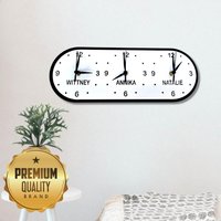 Familie, Freunde & Ortsnamen, Drei Zeitzonen Uhr | Abgerundet Mit Wandbefestigung Und Tischständer Inklusive. Viele Farbvarianten von ServeWell