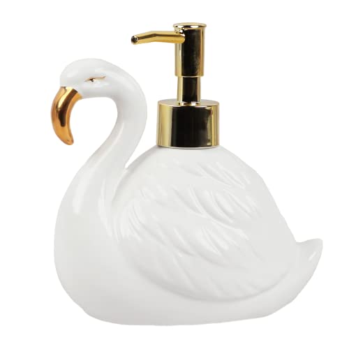 Flamingo Seifenspender mit Pumpe für Bad oder Küchenspüle – Weißer Schwan von Servette Home