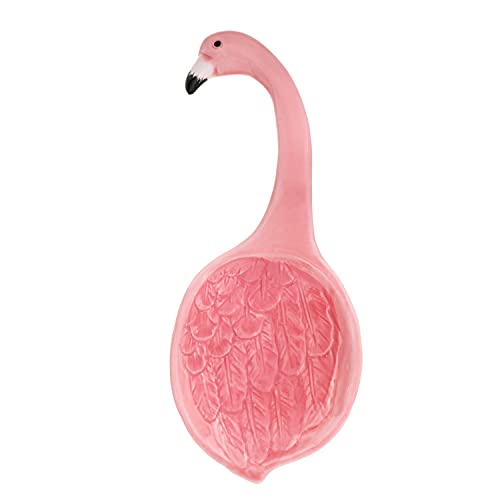 Keramik-Löffelablage mit Tiermotiv, Flamingo-Design von Servette Home