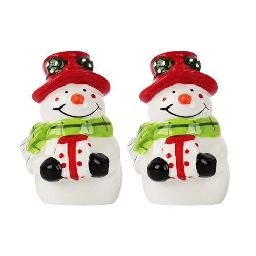Servette Home Salz- und Pfefferstreuer-Set, Schneemann mit Geschenken von Servette Home