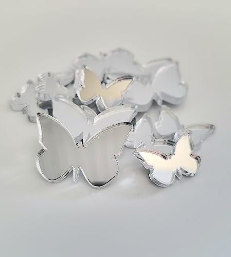 Dekorative Mini-Spiegel, Schmetterlingsmotiv, große Flügel, plastik, Pack of 13 - Five 4 cm and Eight 3 cm von Servewell