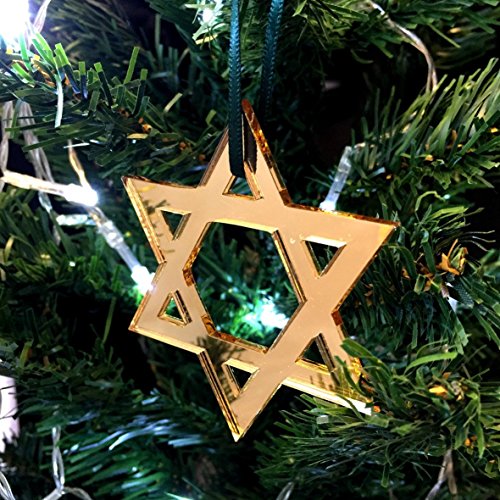 Spiegel Gold Star of David Weihnachtsbaum Dekoration – Pack von zehn von Servewell