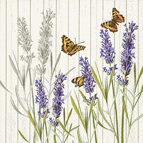 20 Servietten Schmetterling Wiesenblumen Sommer Garten von Serviette Frühling Sommer