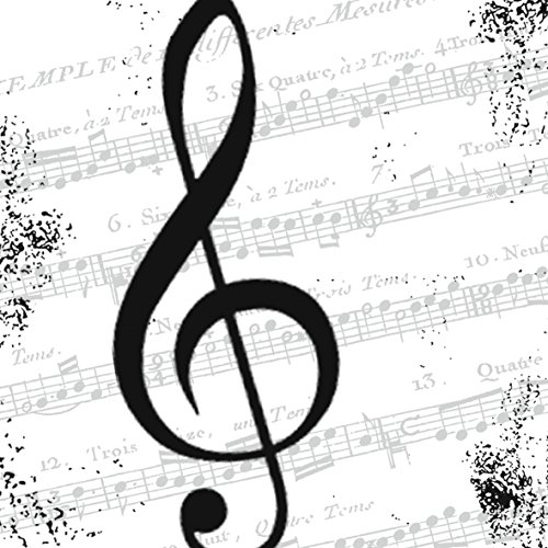 20 Servietten Notenschlüssel Musik Noten 33x33 cm von Serviette Musik