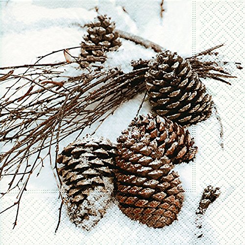 20 Lunch-Servietten Tannen-Zapfen im Schnee-Landschaft Winter von Serviette Winter