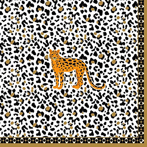 20 Servietten Leopard im Leopardenmuster | Afrika | Tischdeko 33x33cm von Servietten Afrika