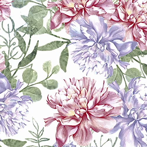 20 Servietten Blumen in Pastell | Frühling | Sommer | Tischdeko 33x33cm von Servietten Blumen