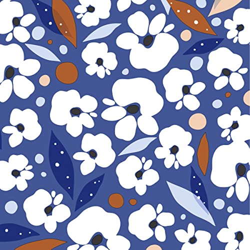 20 Servietten Blumen vom K?nstler | weiß | blau | Tischdeko 33x33cm von Servietten Blumen