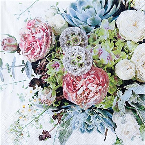 20 Servietten Bunte Blumenvielfalt/Blumen/Hochzeit 33x33cm von Servietten Blumen