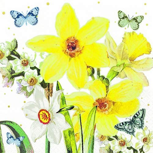 20 Servietten Narzissen in voller Bl?te | Blumen | Frühling | Ostern 33x33cm von Servietten Blumen