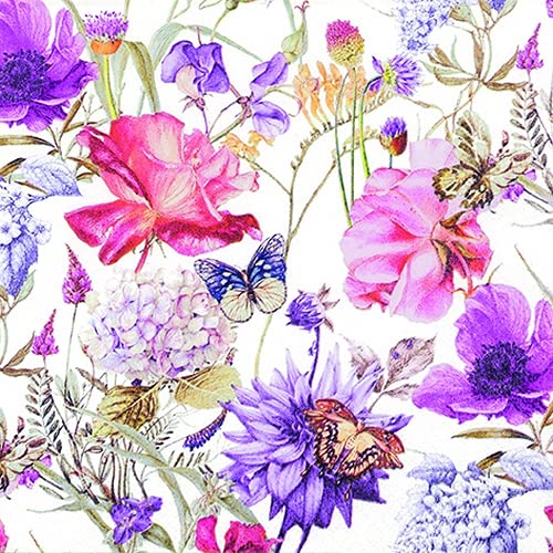 20 Servietten Poesie an Blumen | Frühling | Sommer | Tischdeko 33x33cm von Servietten Blumen
