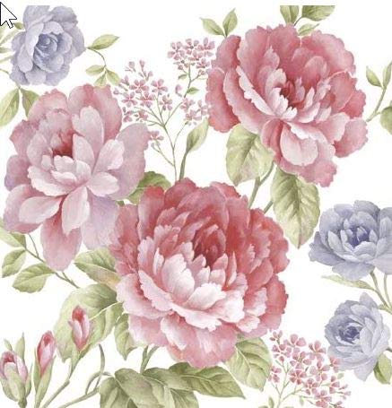 20 Servietten Rosenwelt lila/rosa/Blumen/Rosen 33x33cm von Servietten Blumen