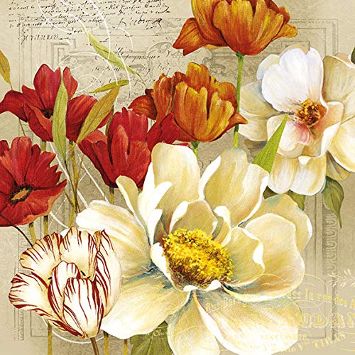 20 Servietten Vintage Blumenmomente | basteln | Blumen | Decoupage 33x33cm von Servietten Blumen