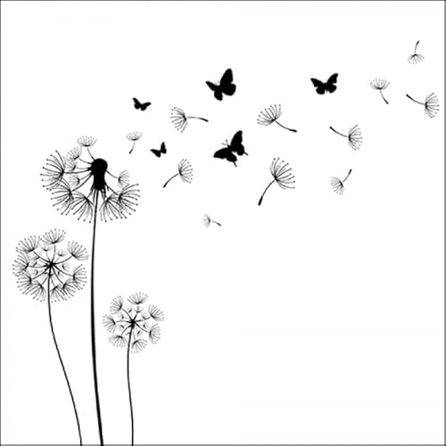 Servietten Blumen 20 Blüten im Wind | schwarz-weiß Frühling Sommer Tischdeko 33x33cm von Servietten Blumen