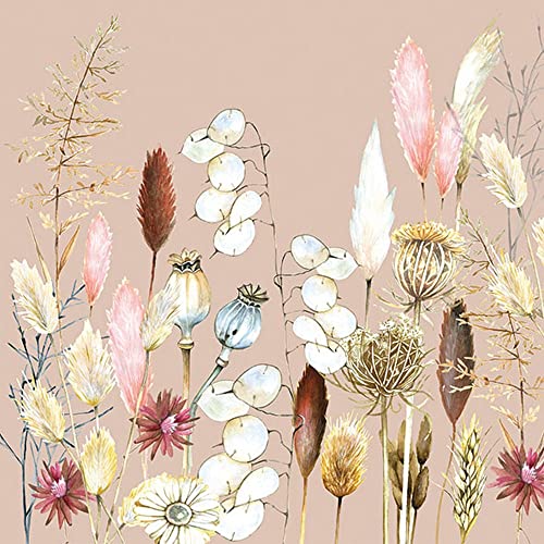 Servietten Blumen 20 Servietten Mischung an Gräser | Blumen | Frühling | Sommer | Tischdeko 33x33cm von Servietten Blumen
