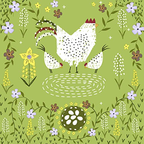 20 Servietten H?hner im Frühling | Tiere | Ostern | Tischdeko 33x33cm von Paper+Design
