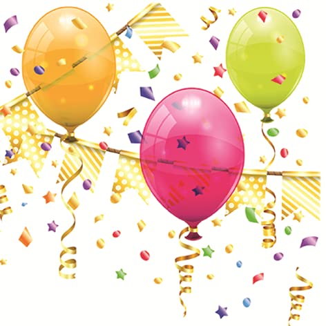 20 Servietten Jetzt wird gefeiert | Ballons | Konfetti | Kinder | Geburtstag 33x33cm von Servietten Geburtstag