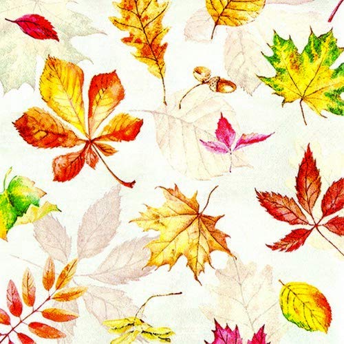 20 Servietten Verstreute Herbstblätter als Tischdeko für den Herbst 33x33cm von Serviettenshop