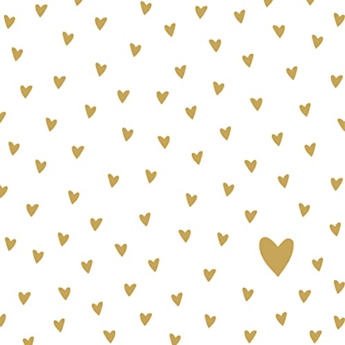 20 Servietten Kleine Herzen gold | Liebe | Hochzeit | Tischdeko 33x33cm von KOMIRO