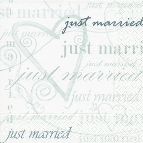20 Servietten Wedding Time – Zeit zu heiraten/Hochzeit/Just Married 33x33cm von Serviettenshop