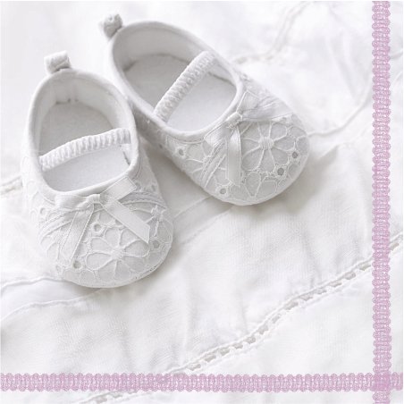 20 Servietten Babyschuhe rosa/M?dchen/Geburt/Taufe 33x33cm von Servietten Kinder