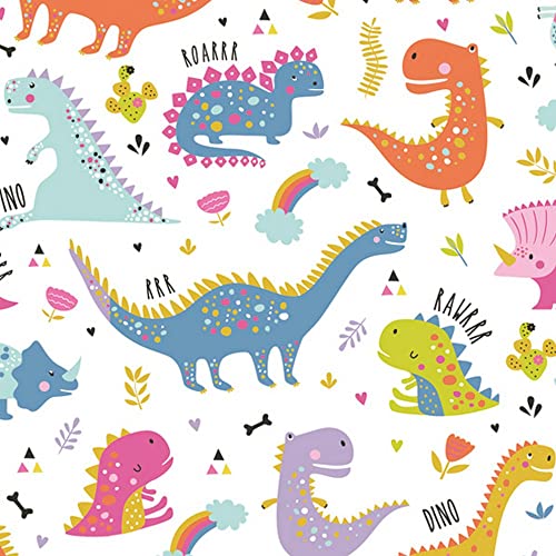 20 Servietten Bunte Dinosaurier | Dinos | T-Rex | Kinder | Geburtstag | Party | Kindermotiv | Jungen | Tischdeko 33x33cm von Servietten Kinder