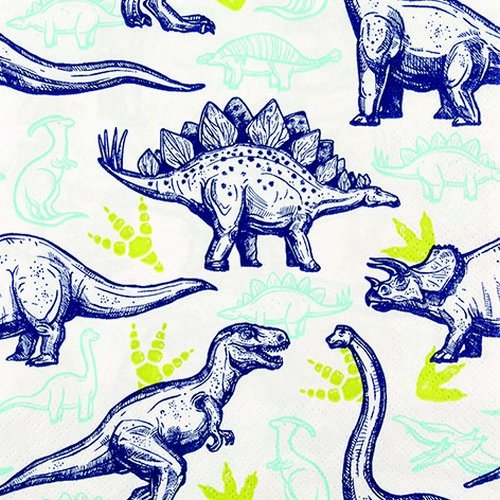 20 Servietten Dinosaurier/Dinos/Kinder/Jungen 33x33cm von Servietten Kinder