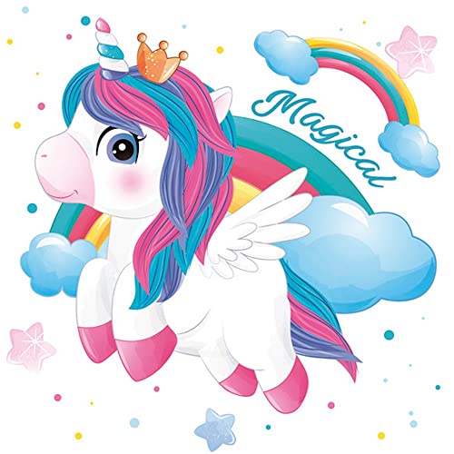 20 Servietten Fliegendes Einhorn am Regenbogen | M?rchen | Phantasy | Kinder | Geburtstag | Party | Kindermotiv | Mädchen| Tischdeko 33x33cm von Servietten Kinder