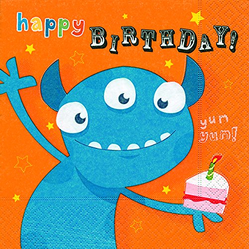 20 Servietten Party Monster Monster Party/Kindergeburtstag/Kinder 33x33cm von Servietten Kinder