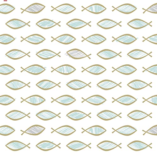 20 Servietten Goldene Fische in blau und grau | Kommunion | Konfirmation | Taufe | Tischdeko 33x33cm von Servietten Konfirmation – Kommunion