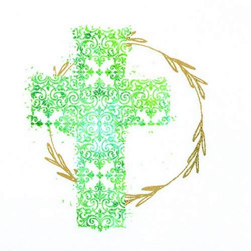 20 Servietten Heiliges Kreuz grün zur Taufe, Kommunion und Konfirmation 33x33cm von Servietten Konfirmation - Kommunion