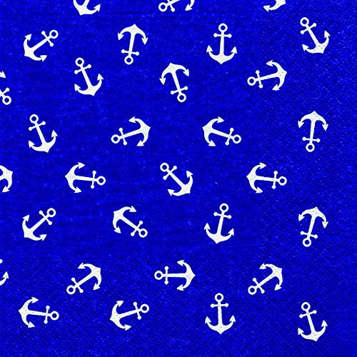 20 Servietten Kleine Anker auf blau/Maritim/See/Meer 33x33cm von Servietten Maritim