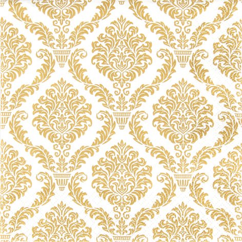 20 Servietten Elegant Gold Muster Gold/Zeitlos/Goldene Hochzeit 33x33cm von Serviettenshop