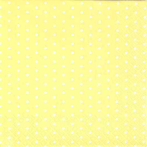 20 Servietten weiße Mini-Punkte auf gelb/gepunktet/Muster/zeitlos 33x33cm von Serviettenshop