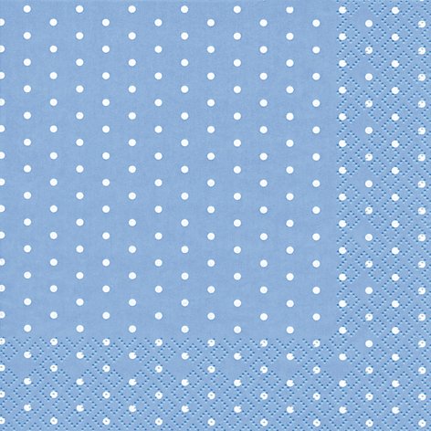 20 Servietten weiße Mini-Punkte auf hellblau/gepunktet/Muster/zeitlos 33x33cm von Serviettenshop