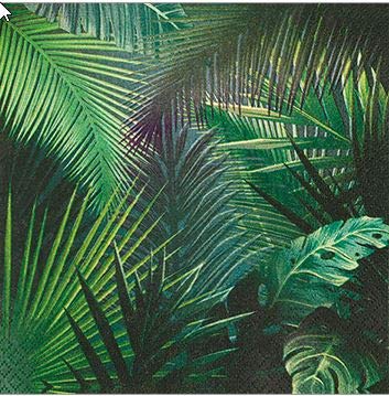 20 Servietten Blätter aus dem Regenwald als Tischdeko 33x33cm von Servietten Natur und Garten