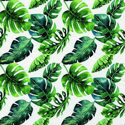 20 Servietten Fallende grüne Blätter als Tischdeko für Tropische und sommerliche Partys 33x33cm von Servietten Natur und Garten