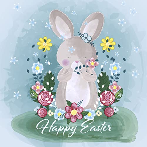 Servietten Ostern 20 Hase wünscht frohe Ostern| Blumen | Frühling Tischdeko 33x33cm von Servietten Ostern