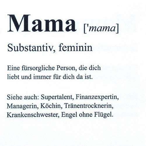 20 Servietten Definition von Mama als Tischdeko mit lustigen Sprüchen und zum Geburtstag 33x33cm von Servietten Schrift