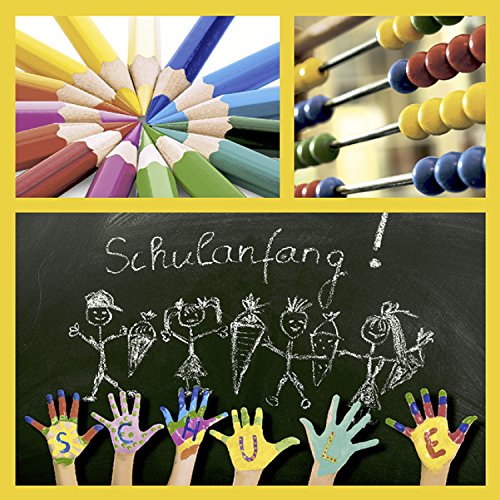 20 Servietten Colourful School Start - Einschulung mit Farbe/Schule/Schulanfang/Buntstifte 33x33cm von KOMIRO