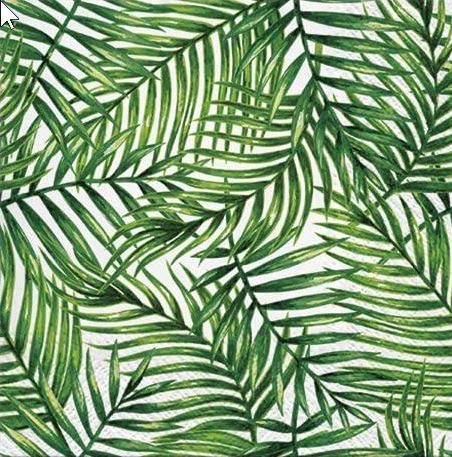 20 Servietten Grüne Palmenblätter/Tropen/Pflanzen/Sommer 33x33cm von Servietten Sommer