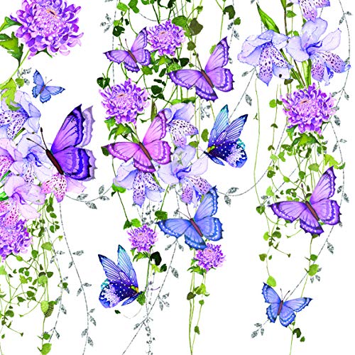 20 Servietten Schmetterlinge an Blumenranken | Tiere | Blumen | Sommer 33x33cm von Servietten Sommer
