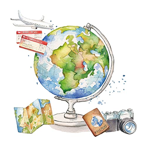 20 Servietten Reise um den Globus | Geographie | Schule | Urlaub 33x33cm von Servietten Städte