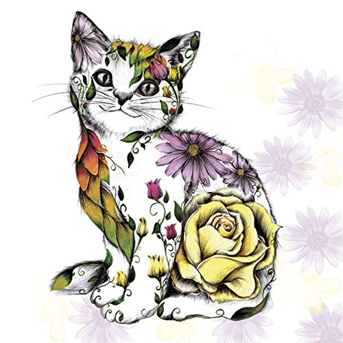 20 Servietten Blumenkatze | abstrakt | Katze | Tiere 33x33cm von Servietten Tiere